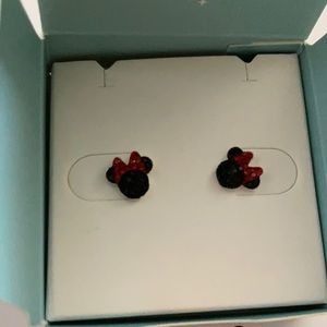 Black and red Swarovski Minnie Mouse earrings